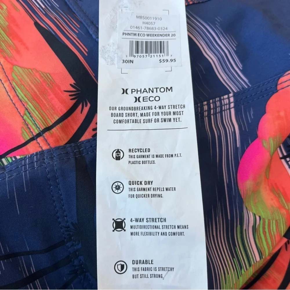 🆕 Hurley Phantom 4 Way Stretch Eco Weekender 20 Boardshorts Men’s 30